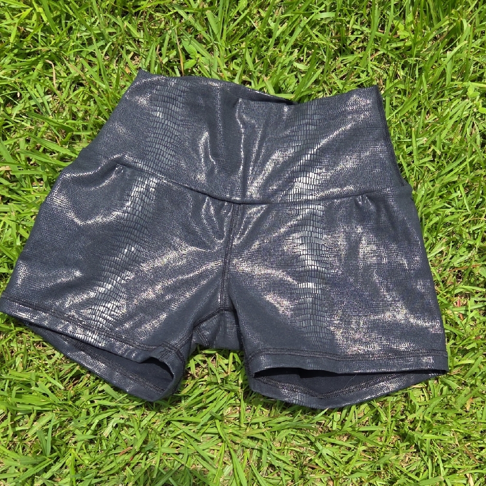 Solely Fit Metallic High Waist Women's Shorts Size S/M